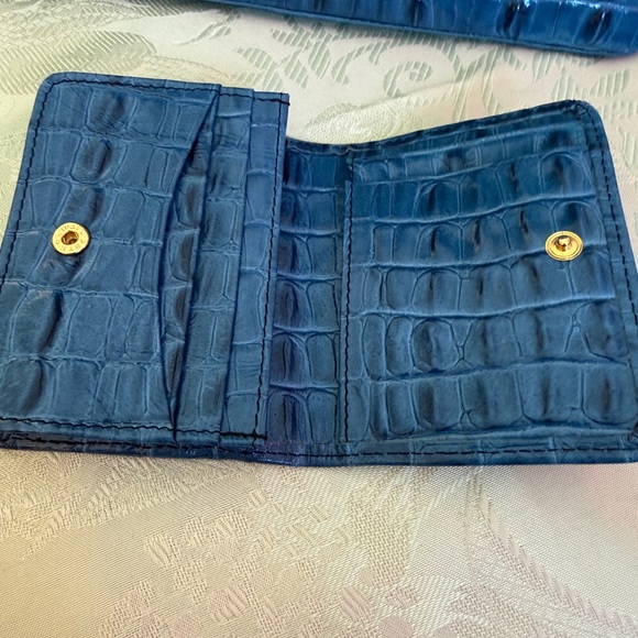 Brahmin Blue Crocodile-Embossed Small Wallet with Key Holder - Picture 4 of 4